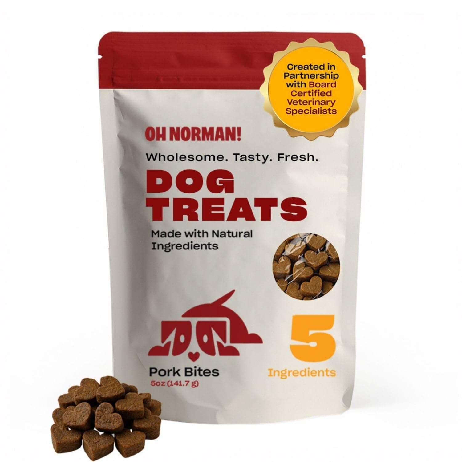 OH NORMAN! Dog Treats by Kaley Cuoco - Low Calories, Low Fat & Wholesome Treats with Pork - Doggie Treats for Seniors, Puppies, All Breeds & Life Stages