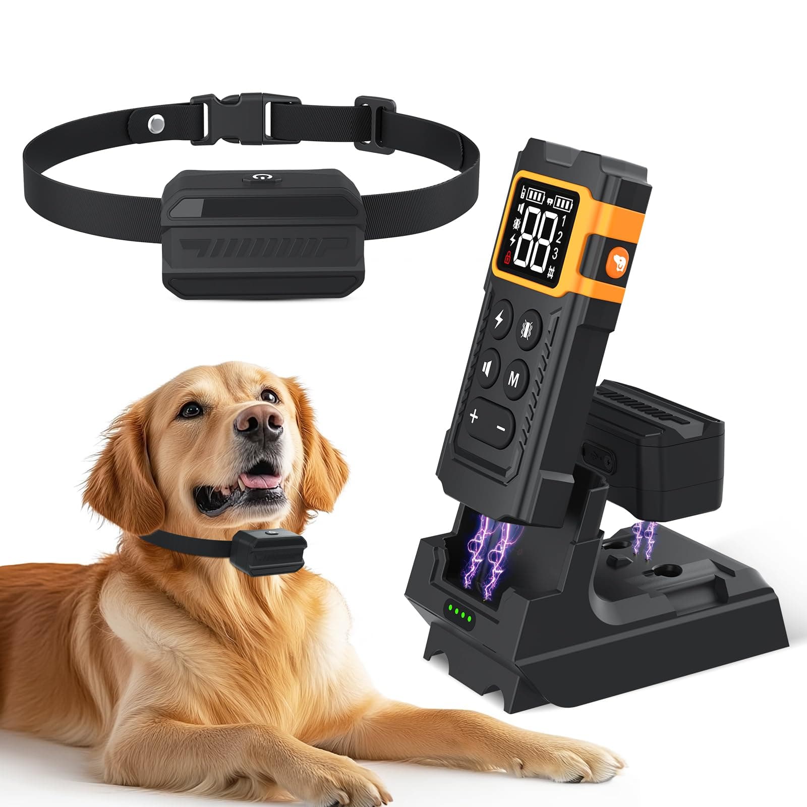 2-in-1 Wireless Dog Fence & Dog Training Collar, Electric Fence for Dogs, 3 Training Modes, IPX7 Waterproof Training Collar with Remote Control 33-1000FT Range, Wireless Fence for Dogs