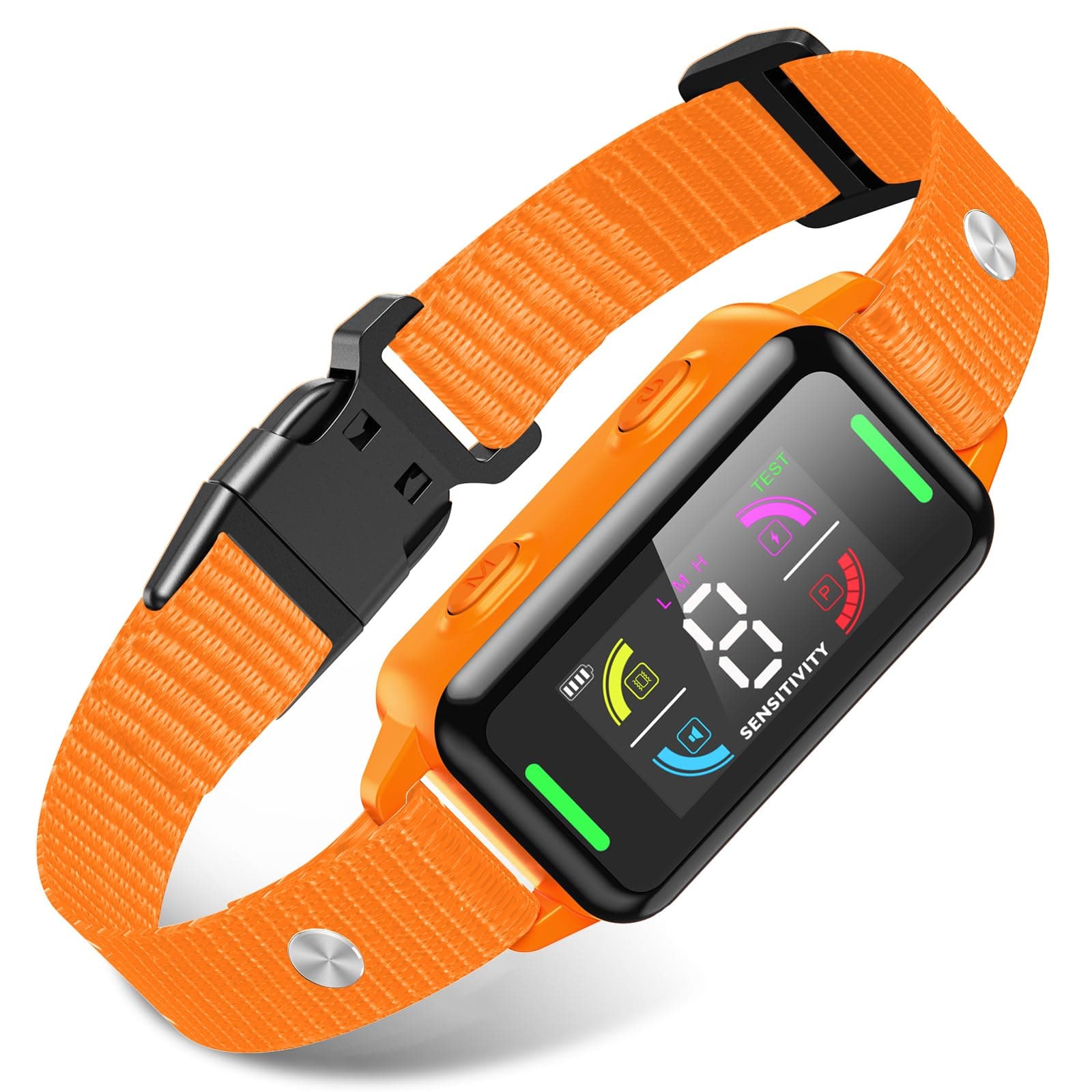Bark Collar for Small Dogs 5-15lbs Automatic Anti Bark Collar with Dual Sensor Technology, 4 Safe Modes, Waterproof IP67, Rechargeable Shock Collar for Small Dogs No Remote (Orange)