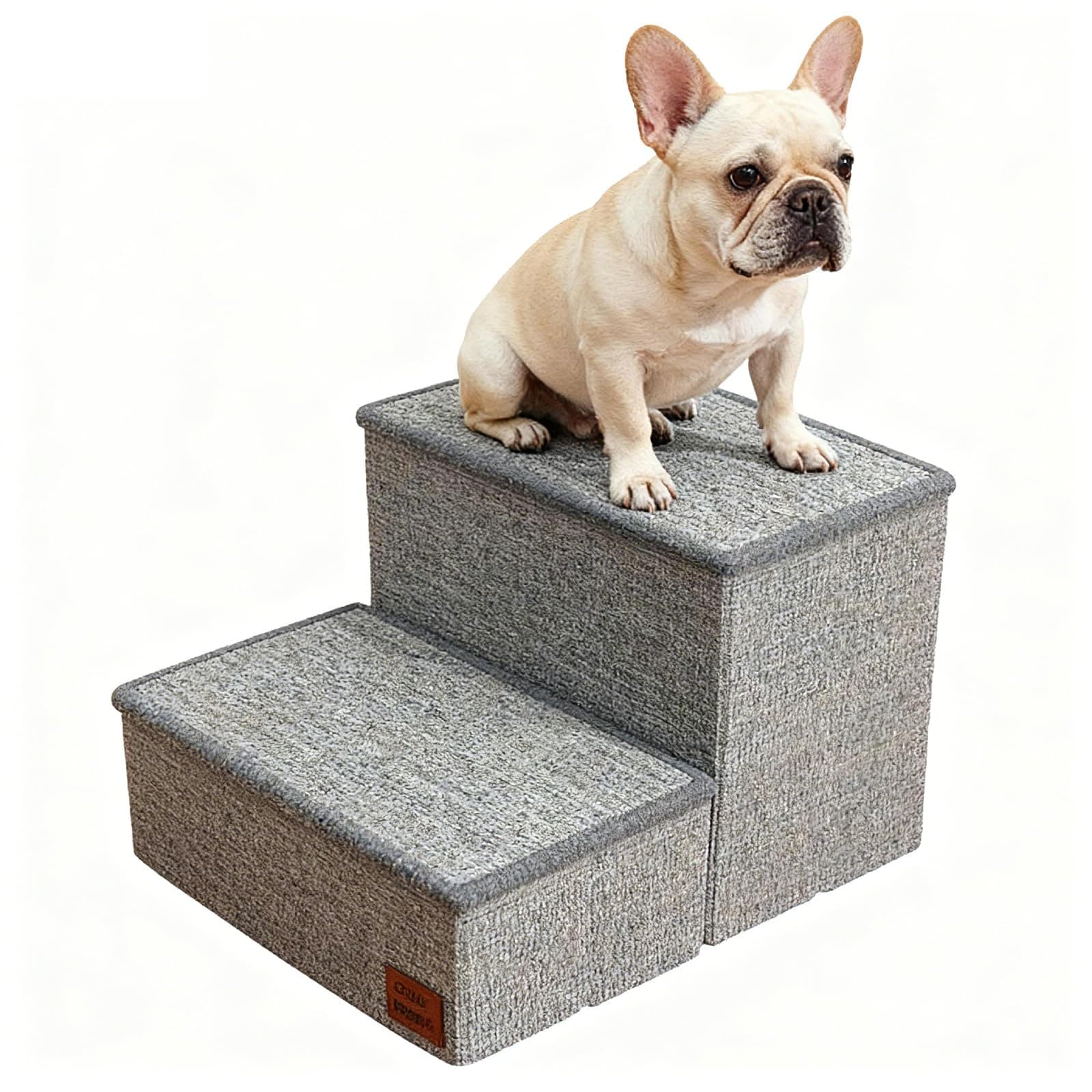 Dog Stairs with Storage, Detachable and Foldable Pet 2-Steps for Bed Couch, Stable Anti-Slip, Ramp for Small Dogs & Cats